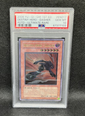 Destiny Hero Dasher 1st Ultimate Rare POTD-EN017 PSA 10 Yu-Gi-Oh! 2006 Card-image
