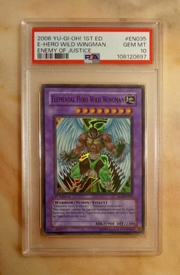 Yu-Gi-Oh 2006 Elemental Hero Wild Wingman PSA 10 GEM MINT EOJ-EN035 1st Edition -image