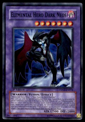 Yu-Gi-Oh! Elemental Hero Dark Neos #DP03-EN014 1st Edition Light Play-image