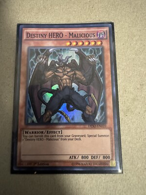 Yugioh Destiny Hero Malicious DESO-EN010 Super Rare 1st Ed NM-image