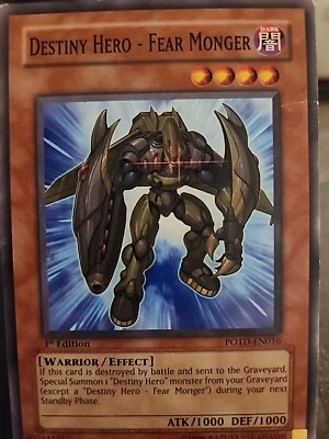 Destiny Hero - Fear Monger - 1st Edition - Yugioh Dark Monster - Vintage-image
