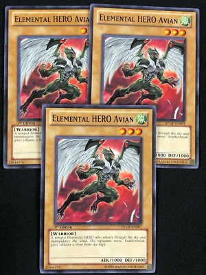 YUGIOH ELEMENTAL HERO AVIAN RYMP-EN001 1ST COMMON X3 (NM)-image
