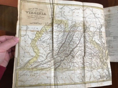 1845 Historical Collections of Virginia VA History Antiquities w/ Folding MAP-image