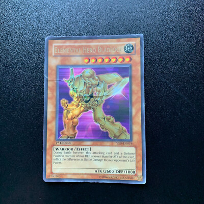 *Ultra Rare* Elemental Hero Bladedge | 1996 1st Edition Yu-Gi-Oh Card - Fair-image
