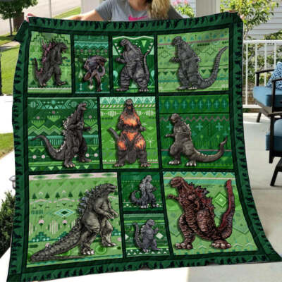 Godzilla Collection Art Quilt Blanket-image