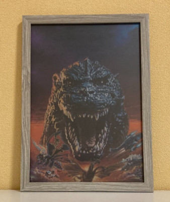Ohrai Noriyoshi Godzilla1995 artwork,Framed clear file,wall hanging,Japan Gray-image