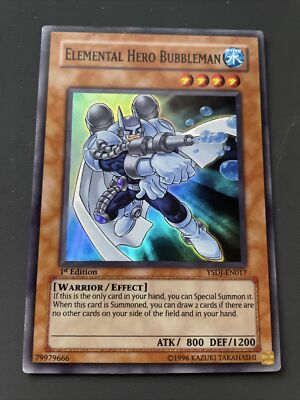 YU-GI-OH CARD! ELEMENTAL HERO BUBBLEMAN YSDJ-EN017 EXCELLENT -image