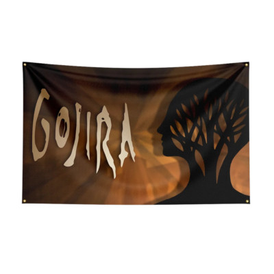 3x5 Ft Gojira Godzilla Heavy Metal Band Flag Banner Wall Art Tapestry + Grommets-image