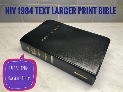 NIV Large Print Reference Bible 1986 Black Imitation Leather Text 1984-image