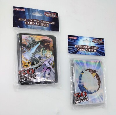  Yu-Gi-Oh  Elemental Hero & Albaz-Ecclesia-Tri Brigade Card Sleeves 50 Ea.-image