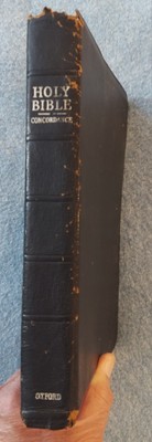 Oxford Morocco Leather King James Holy Bible KJV References Concordance Maps Vtg-image