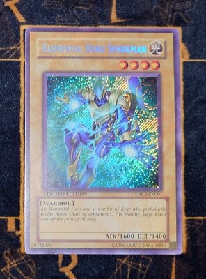 YUGIOH Elemental HERO Sparkman (EHC2-EN001) Secret Rare Limited Edition Played-image