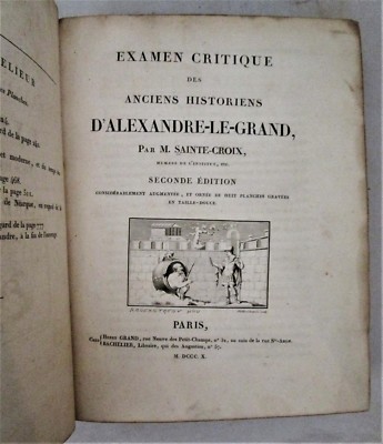 EXAMEN DES HISTORIENS D'ALEXANDRE-LE-GRAND Ste Croix -1810 Alexander The Great-image