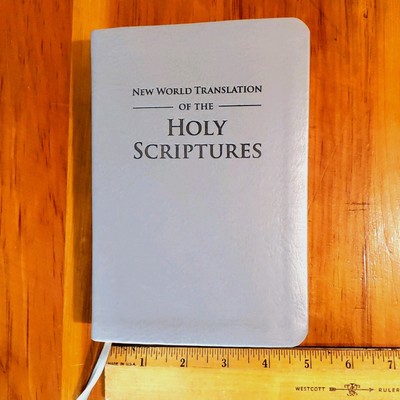 NWT Holy Scriptures BIBLE New Old Testament Gray Leather Flex 5x7 World Clr MAPS-image