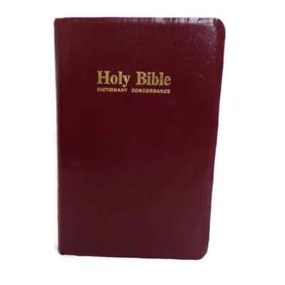 Holy Bible Dictionary Concordance Red Letter Edition KJV Genuine Red Leather-image