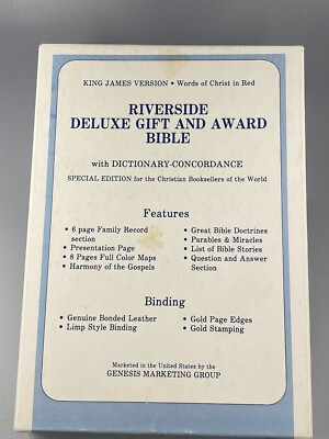 The Holy Bible KJV Deluxe Gift  Edition With Dictionary And Map Real  Leather-image