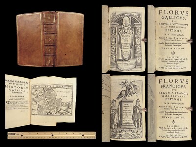 1645 FRANCE Florus Gallicus Pierre Berthault Gaul Franks Saxony ROME Map 2in1-image
