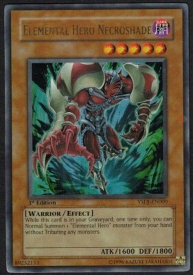 Yugioh Elemental HERO Necroshade YSDJ-EN000 Ultra Rare 1st Ed - MP-image