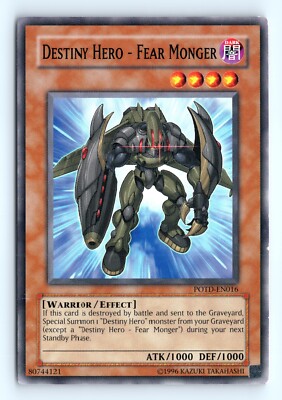 Yu-Gi-Uh Destiny Hero - Fear Monger #POTD-EN016 Power of the Duelist tcg LP-image