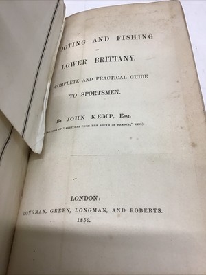 1859 Shooting and Fishing in Lower Brittany By John Kemp/Folding Map 17.5” x 21”-image