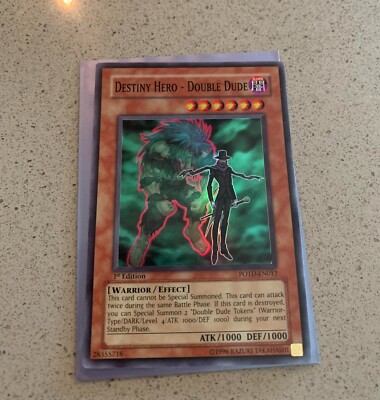 YuGiOh Destiny Hero Double Dude Super Rare POTD-EN012 1st Edition MINT-image