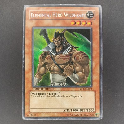 YUGIOH ELEMENTAL HERO WILDHEART GSE-EN001 LIMITED ED PLAYED-image