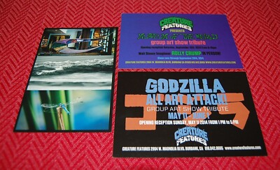 Lot of 3 Vintage Ad Cards Museum of the Weird-Godzilla All Art Attack!-Companion-image