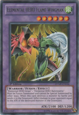 Elemental HERO Flame Wingman - RYMP-EN016 - Rare - 1st Edition - Heavily Played-image