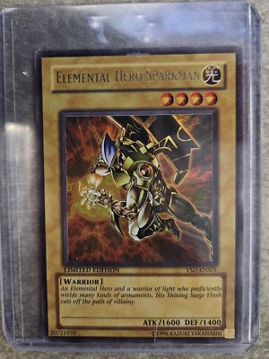 Elemental Hero Sparkman Limited Edition YSD-ENS01 Yu-Gi-Oh 1996 TCG Card-image