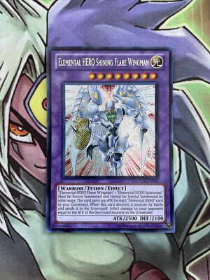LCGX-EN050 Elemental Hero Shining Flare Wingman Secret UNL Yugioh Card NM -image