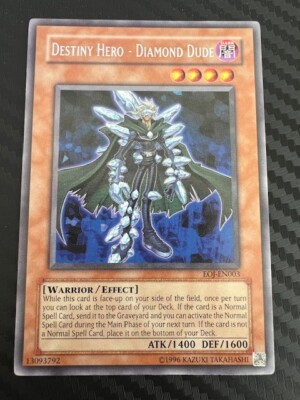 Yugioh Destiny Hero Diamond Dude EOJ-EN003 Rare Unlimited Edition LP-image