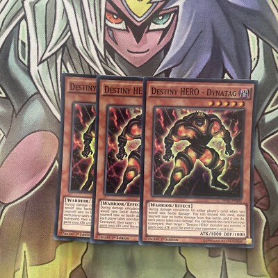 DESO-EN002 x3 Destiny HERO - Dyntag Super Rare Excellent Condition Yugioh-image