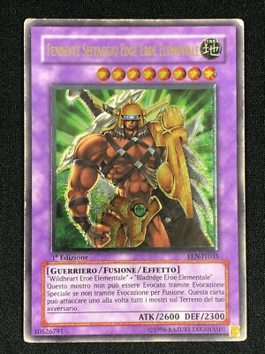 YUGIOH ELEMENTAL HERO WILDEDGE EEN-IT035 1ST ULTIMATE RARE ITALIAN! EEN-EN035 MP-image
