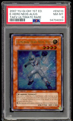 Yugioh PSA 8 NM-MT Elemental Hero Neos Alius 1st Ultimate TAEV-EN018 #94794069-image
