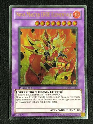 YUGIOH ELEMENTAL HERO NOVA MASTER GENF-EN093 1ST ULTIMATE LIGHT PLAY ITALIAN-image