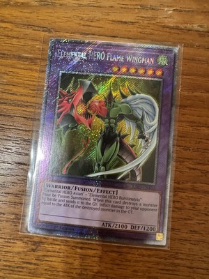 Yugioh Elemental Hero Flame Wingman - RA03-EN152 - Platinum Secret Rare NM-image