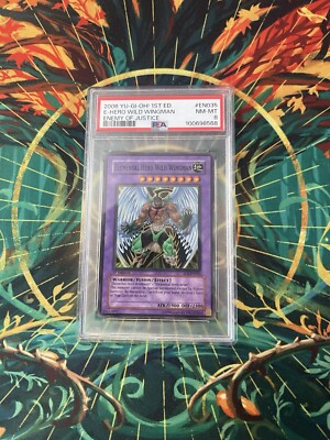 Yu-Gi-Oh! PSA 8 Elemental Hero Wild Wingman Super Rare 1st Ed-image