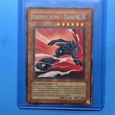 RARE Destiny Hero - Dasher POTD-EN017 Yugioh Dhero 1st Edition LP-image