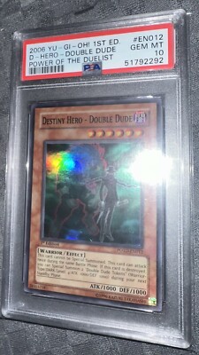 PSA 10 MINT 2006 Yu-GI-Oh! POTD D- HERO-DOUBLE DUDE EN012 1st Edition!-image