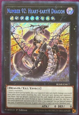Yugioh Number 92: Heart-EartH Dragon Secret Rare 1st Edition NM-image