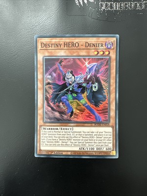 YUGIOH DESTINY HERO DENIER SUPER RARE BODE-EN018 1ST EDITION -image