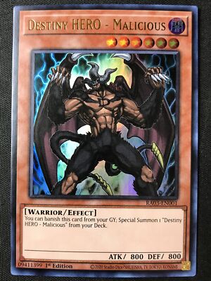 Yu-Gi-Oh TCG #RA03-EN001 Destiny HERO - Malicious 1st Edition Ultra Rare NM-image