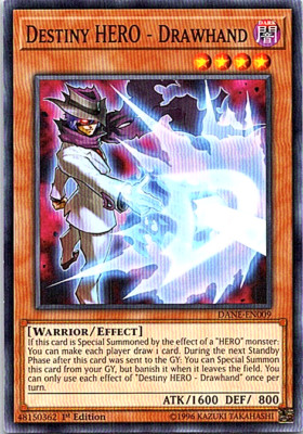 Destiny HERO - Drawhand DANE-EN009 Yu-Gi-Oh! Card Light Play 1st Edition-image