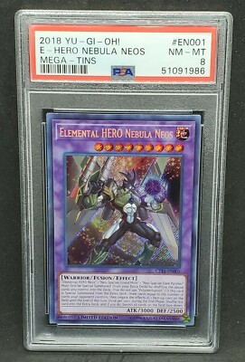 Yugioh PSA 8 NM-MT Elemental Hero Nebula Neos CT15-EN001 Secret Rare Limited-image