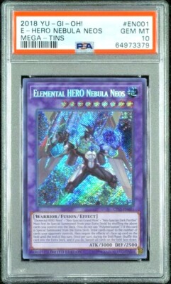 Yugioh PSA 10 Gem Mint 2018 Elemental HERO Nebula Neos CT15-EN101 LE Secret Rare-image