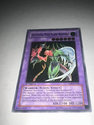 Yu-Gi-Oh! TCG Elemental Hero Flame Wingman TLM-EN035 UTR Ultimate 1st Edition LP-image