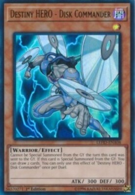 Yugioh-Destiny HERO - Disk Commander-Ultra Rare-1st Edition-LEHD ENA08 (LP)-image