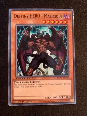 Destiny HERO - Malicious - SGX1-ENB08 - Common - 1st Edition -  Speed Duel N/M-image