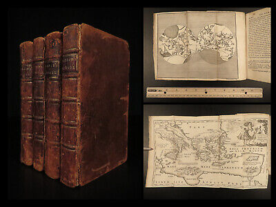 1763 Works of VIRGIL Aeneid Bucolics Eclogues MAP Pitt & Wharton English 4v SET-image