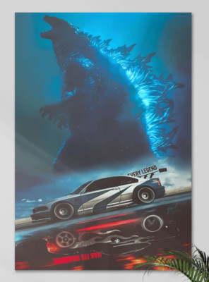 GODZILLA x NISSAN GTR R34 | CONCEPT CARS #03 | CAR POSTERS-image